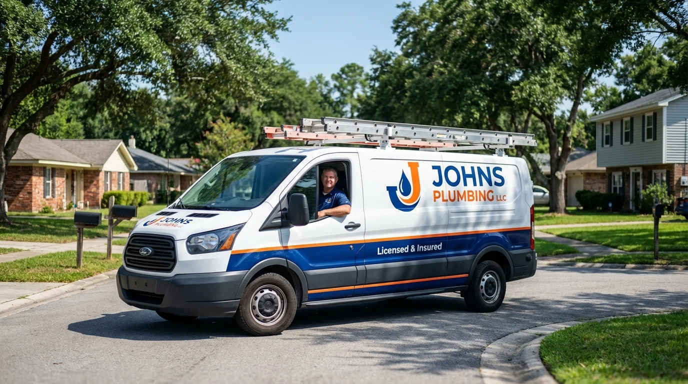 Johns Plumbing LLC service van in Sea Girt, NJ