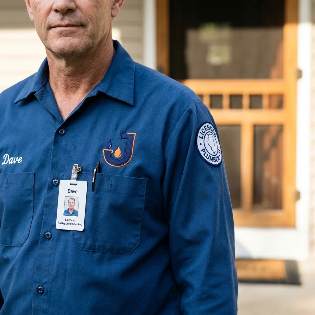 Licensed plumber showing ID badge in Sea Girt, NJ