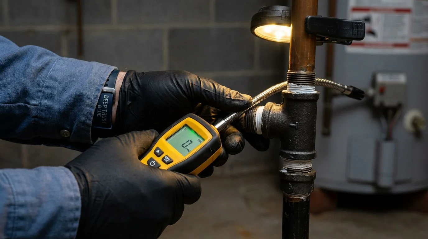 Gas leak detection with electronic sniffer by Johns Plumbing LLC in Sea Girt